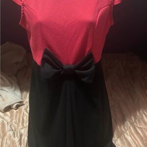 Pink and Black Dress with Bow